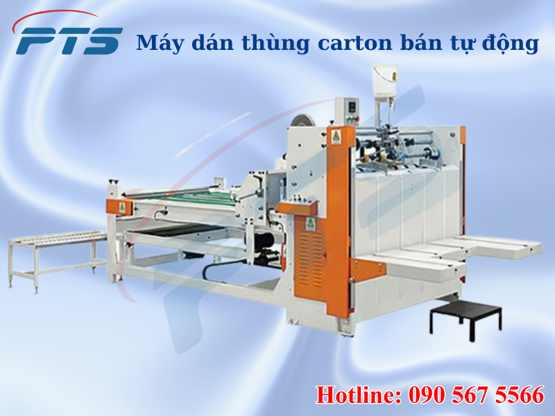 Máy dán thùng carton bán tự động và đa dạng ứng dụng