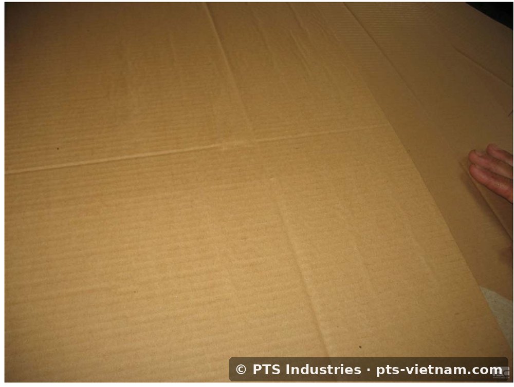 Bề mặt tấm carton bị nhăn liner